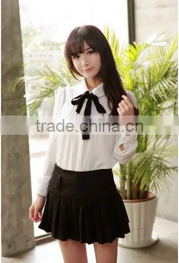 ladies new design fashion white chiffon shirt ; blouse ;