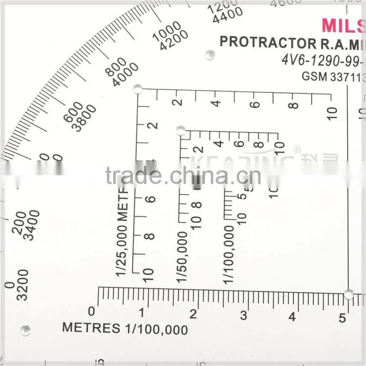 China Kearing plastic small round accurate 6 inch military protractor
