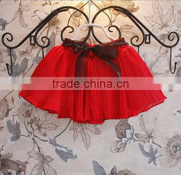 New 2pcs/set Baby Girl Children's Beauty Lace Agaric T-shirt Vest+ Mini Skirt Dress Bow Belt Skirt SV009464#