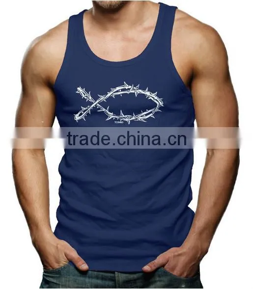 Alibaba china printing cotton custom gym wholesale mens singlet