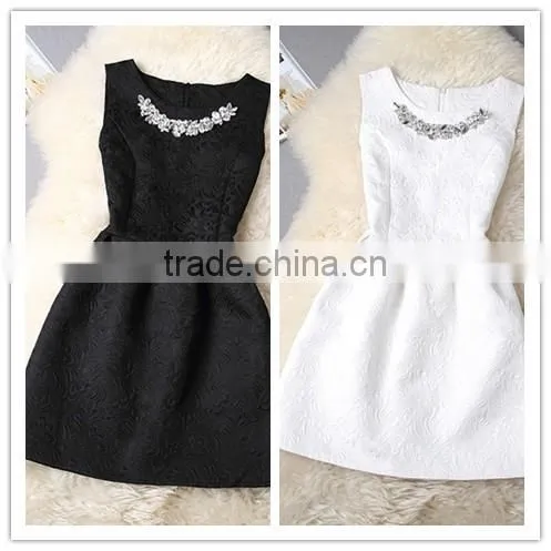Promotional ! 2016 summer style printing dress skirt, women sleeveless party dresses, Custom women dress