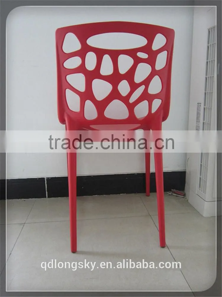 LS-4020A Hot sale modern designer outdoor stackable pp plastic dining chair price