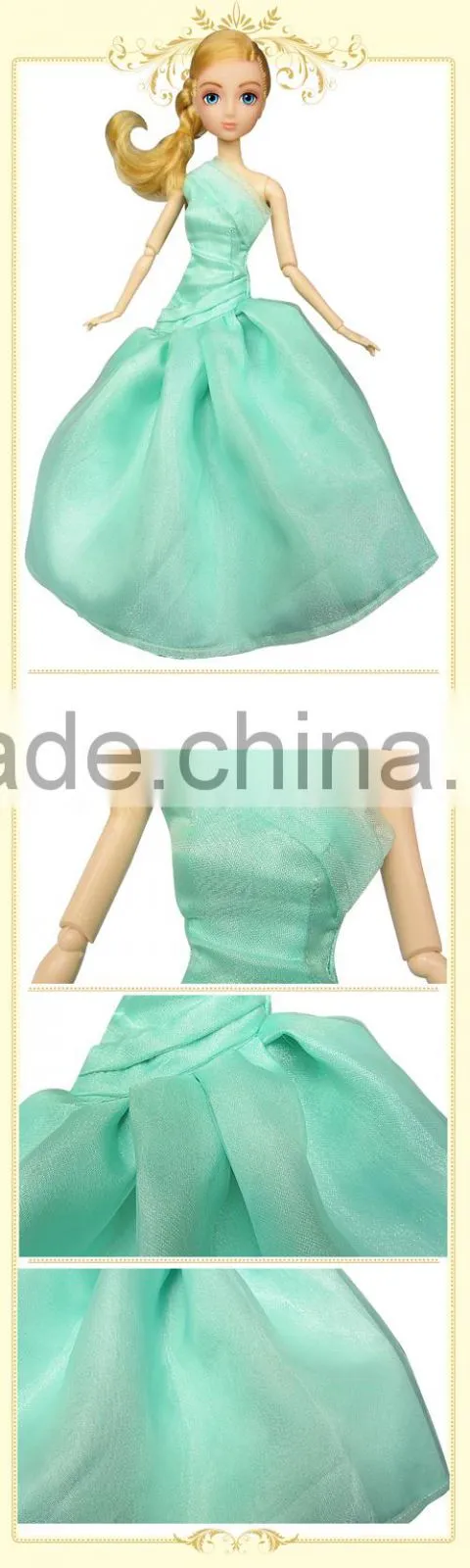 princess custume style evening dress for 12 inch doll