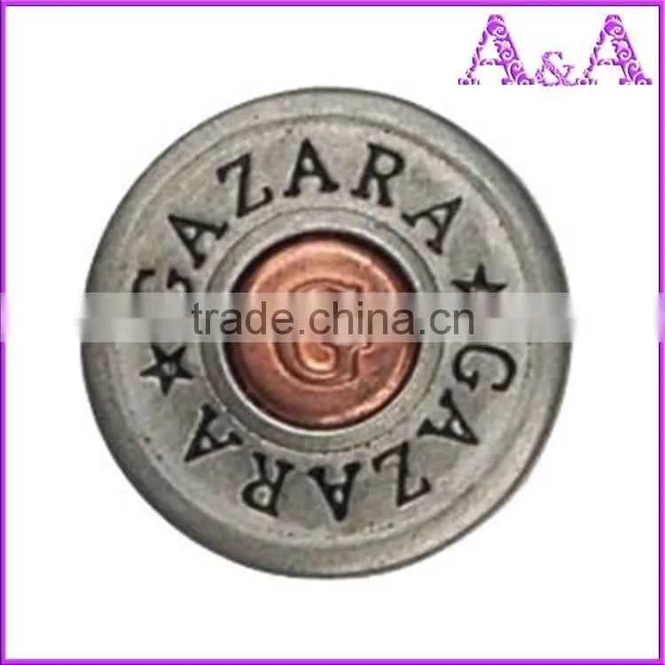Wholesale custom zinc alloy metal botton jeans button for lady jeans