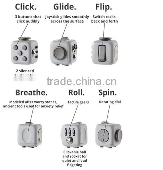 2017 factory new toy magic cube stress relief plastic fidget cube