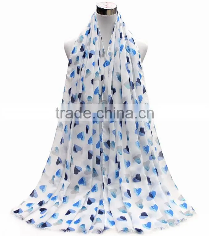 China Factory Heart Print scarf women hijab