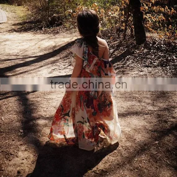 mommy and me maxi dresses chiffon flower print ladies dresses for women