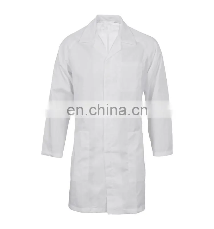 China factory cheap white Chemical Men Acid Resistant lab coat designs