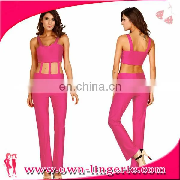 Sexy Rompers light blue Women sexy deep V-neck jumpsuits newest style jumpsuit
