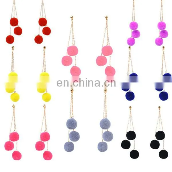 Handmade Fringe Thread Tassel Drop Earrings Charm Pearl Earrings