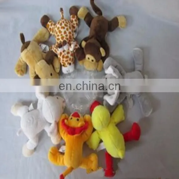 Custom private label baby plush animal monkey with detachable pacifiers