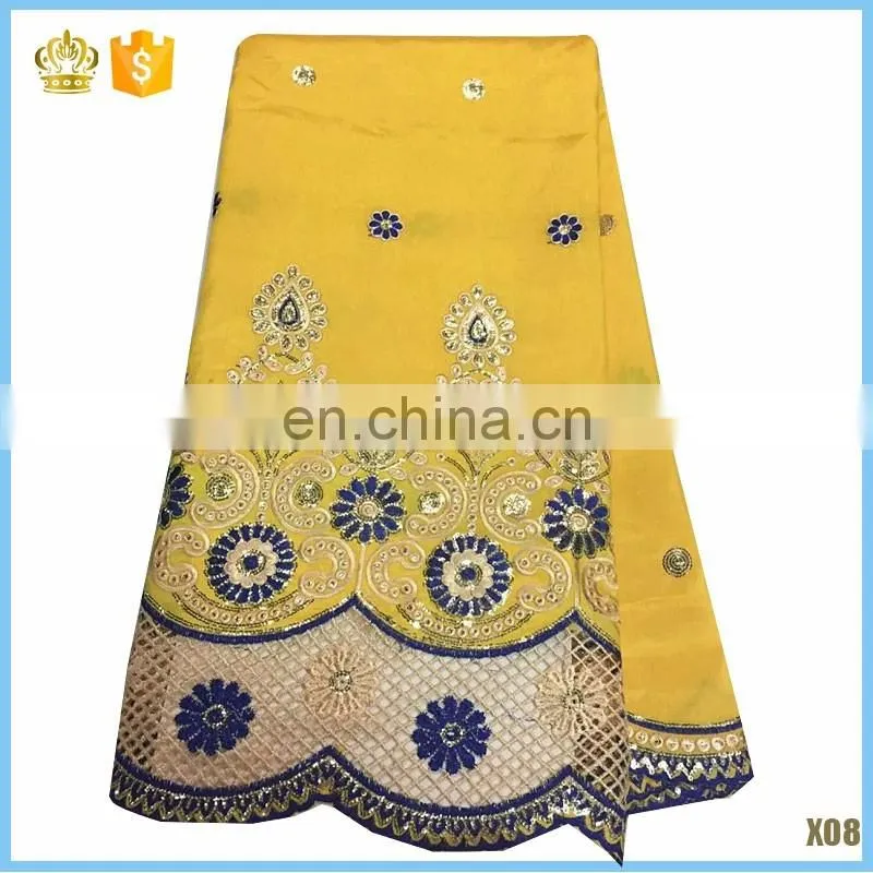 2014 african wear beaded raw silk george raw silk fabric for sale No.LG41200489