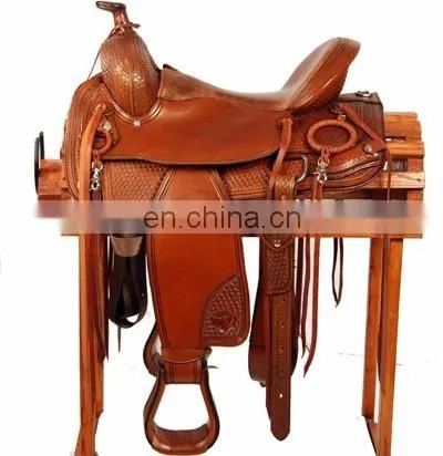 trail saddle - WESTERN TRAIL HORSE BLACK LEATHER SADDLE