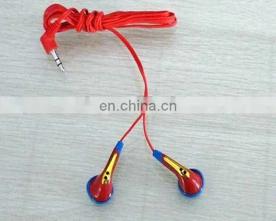 2012 cheap earphone and sterel headphone red packing 3.5mm plug stock sales promtiona