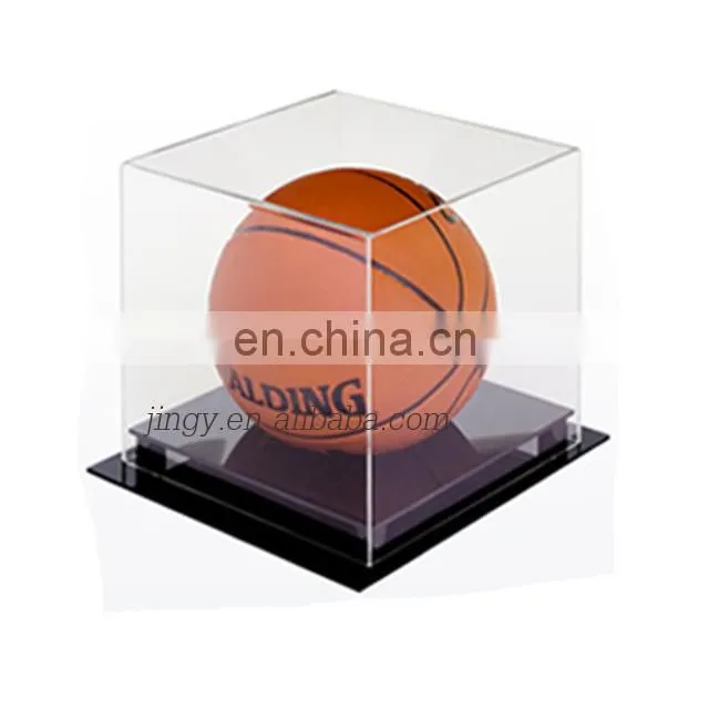 Clear cube plexiglass basketball display box pmma plexiglass basketball case acrylic basketball case
