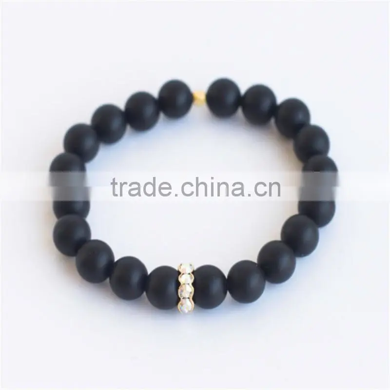 FULL-0318 Latest jewelry men druzy beads stone rainbow bracelet in bulk