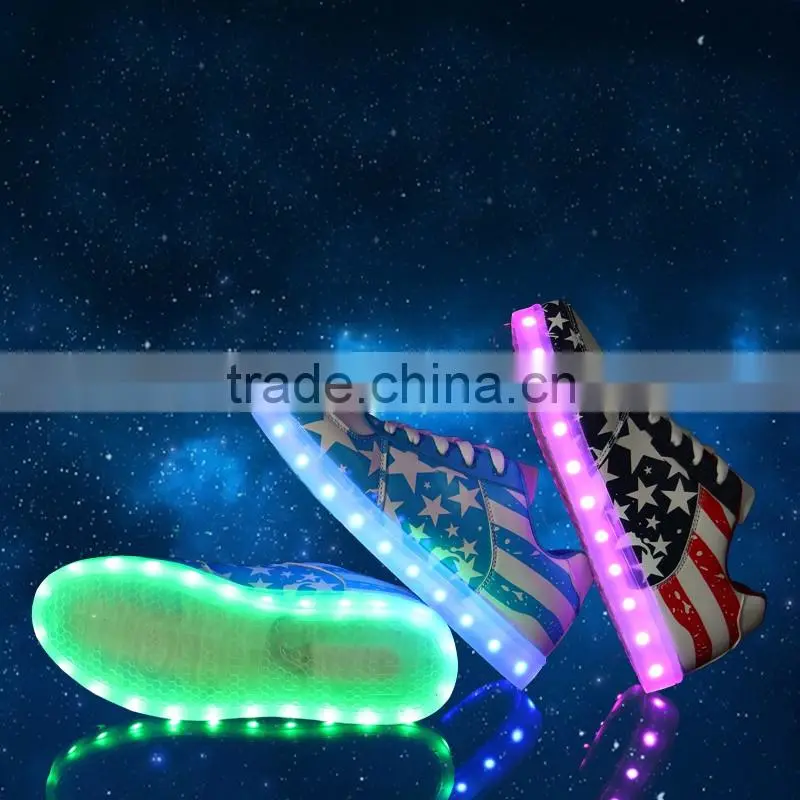 2016 coolest adult trainers with lights LED light up heels for adults led running shoes for children dancing