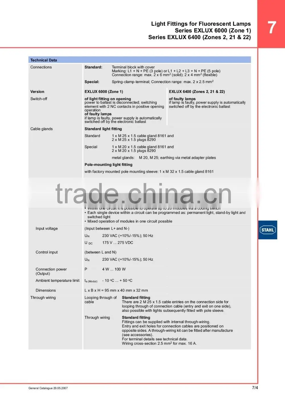 Stahl 2x36W Fluorescent Light Fitting (Zone 1)