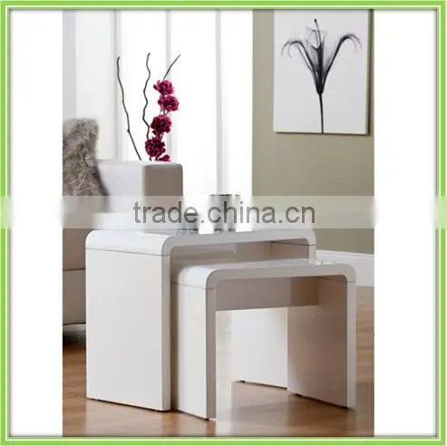 White MDF High Glossy Small Coffee Table
