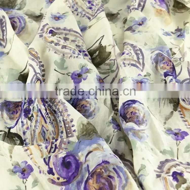 17*21 linen print fabric,women's fashion dress fabric,100% linen fabric
