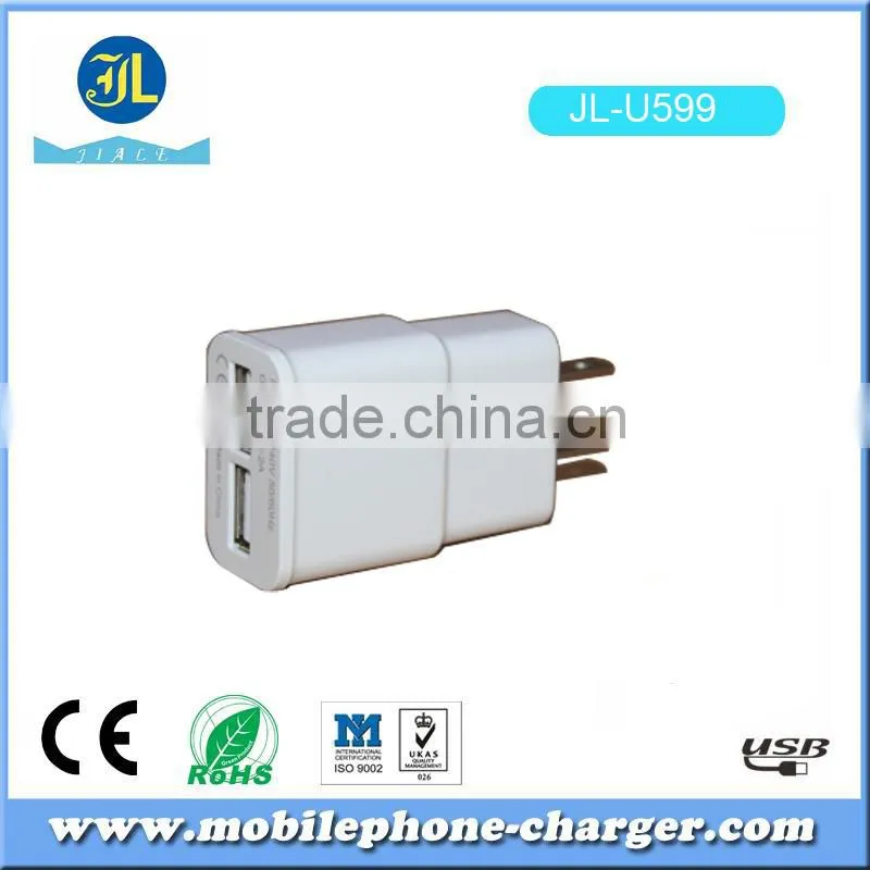 New products consumer electronics dual usb travel charger 5V 2A mobile accessory