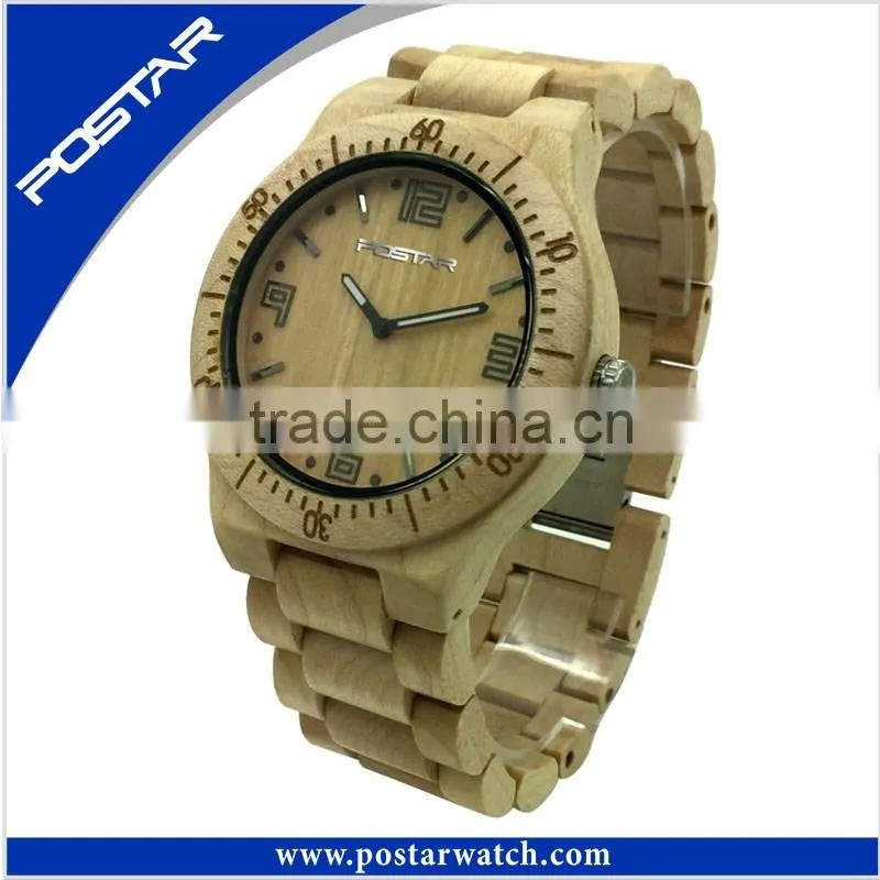 Quartz Watches Weave Watchband Wooden Watch with Logo Wood Watch