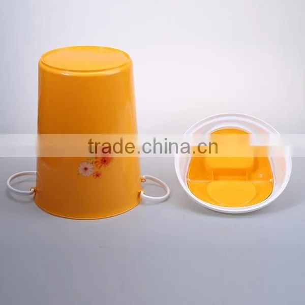 household simple design plastic trash bin with lid