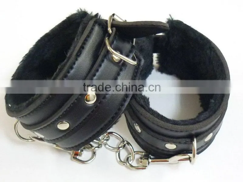 Restraints Ankle Leather Cuffs Shackles Bondage Black
