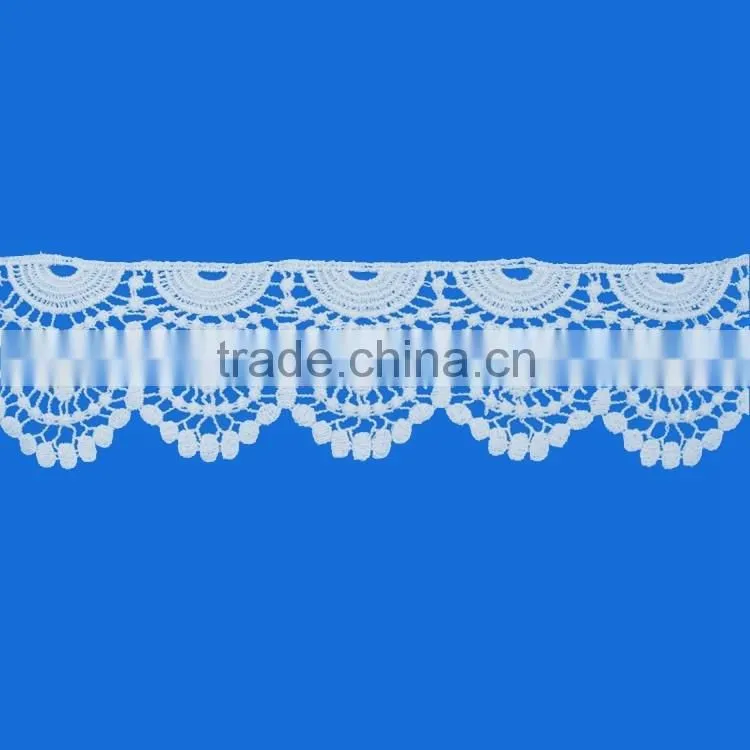 New product soft white wave shape lace fabric factory direct sales trimming water souble lace