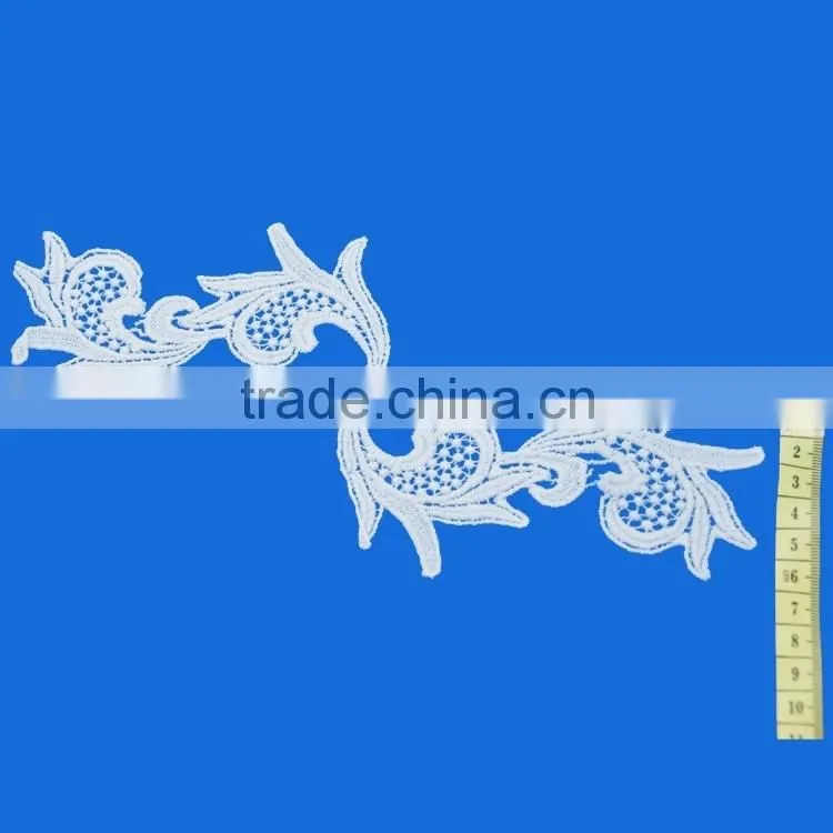 Hot sale customize free design 2pcs per set applique crochet embroidery neckline