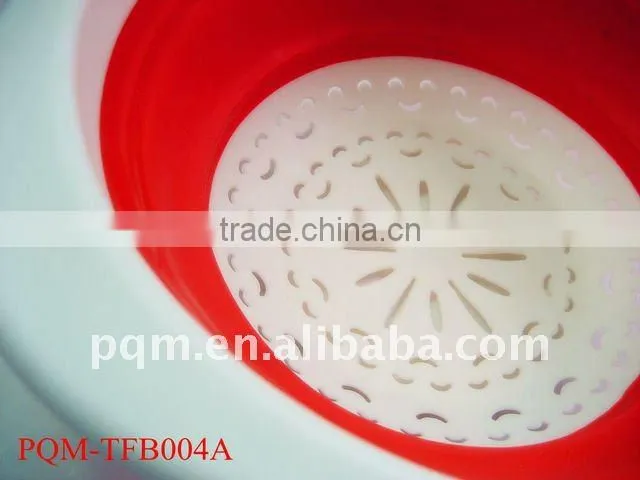 3-tiers plastic foldable colander bowl 004A