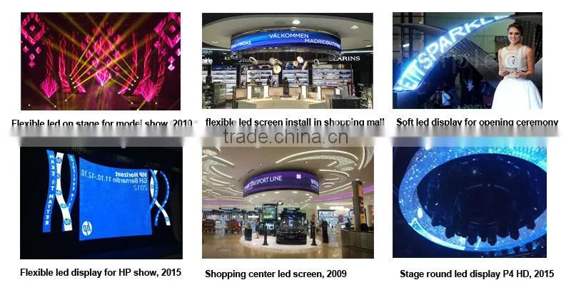 P6 indoor flexible soft led display with curved shape inner arc and outer arc round led video wall