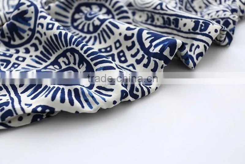 Summer Children Girl Clothes Set China Blue And White Strapless 2pcs Clothing Sets
