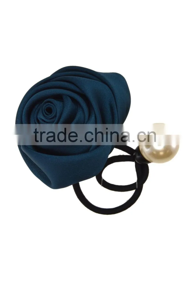 Acetate Satin Rosette Elastic/Hair Ties