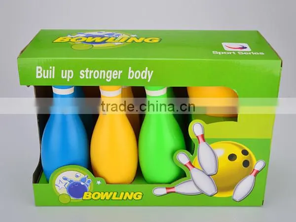 Smile face 25cm bowling indoor toy for kids with 6 bottles and 1 ball