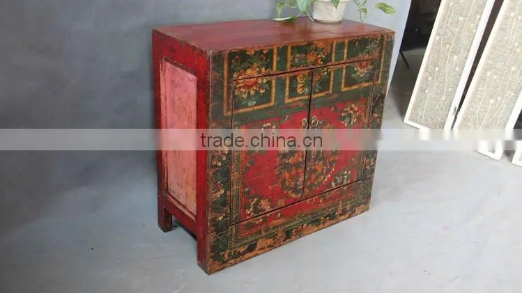 chinese antique furniture painting mongolia cabinet