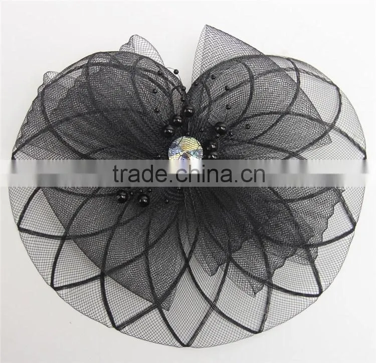 DSFC0001 Vintage Wedding Holiday Fascinator Cocktail Hat For Women French Veiling Hair Headband Lady Party Accessory