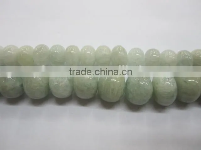 Natural aquamarine roundel bead mineral gemstone for jewelry making
