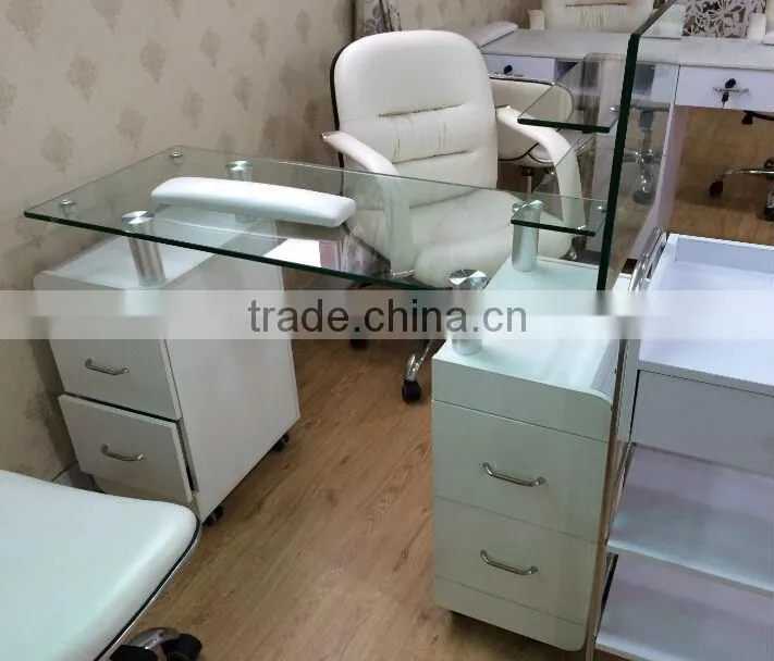 glass table nail salon furniture manicure table