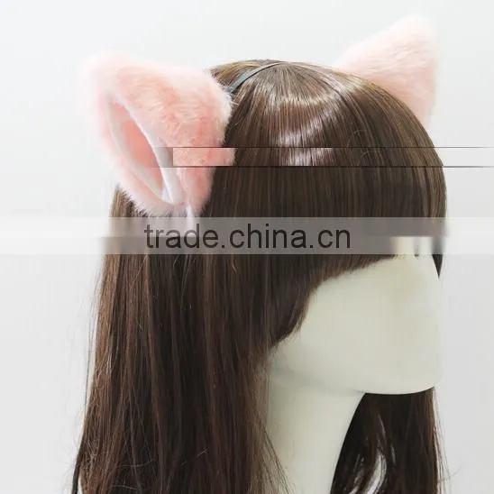 CAT ears hair clip , White Lining, for Cosplay Costume Party Halloween