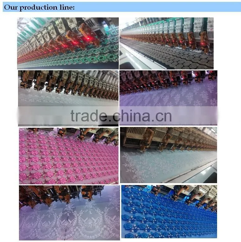 M0098 Embroidery Cord Mesh Floral Bridal Lace Fabric Evening Dress Fabric