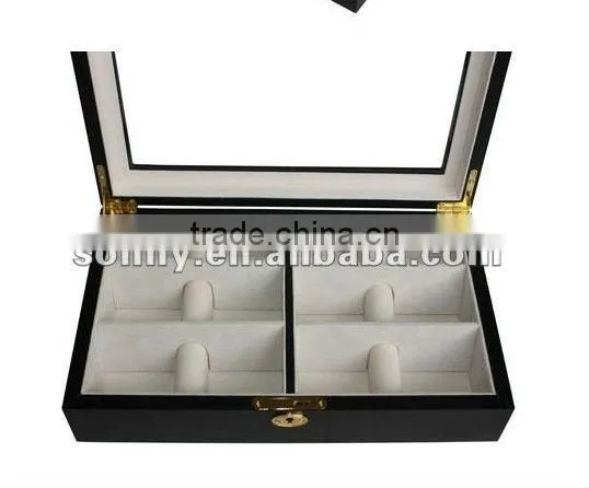 wooden 6 compartments spectacles display box