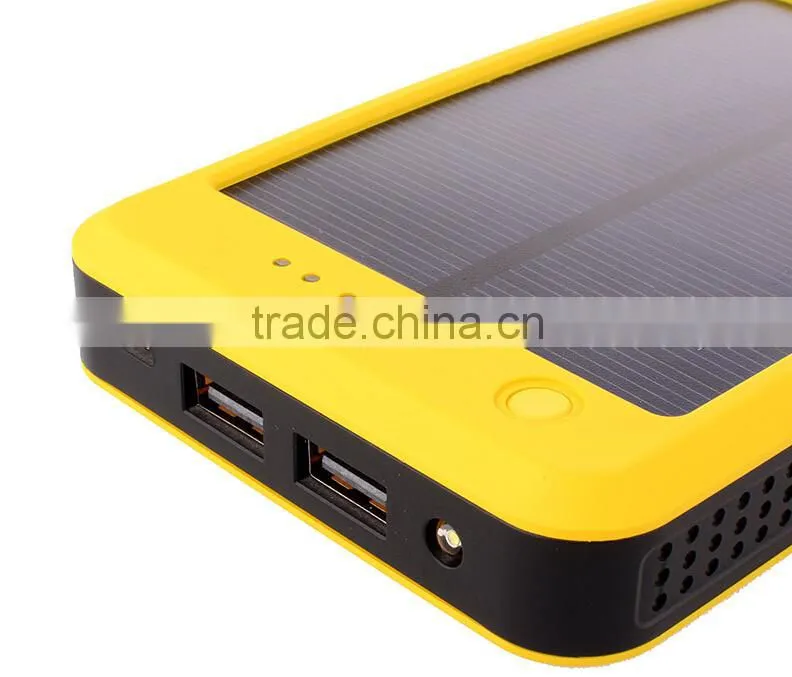 Newly Launched Dual USB Solar Power Phone Charger Mobile Power Bank Real 10000mah