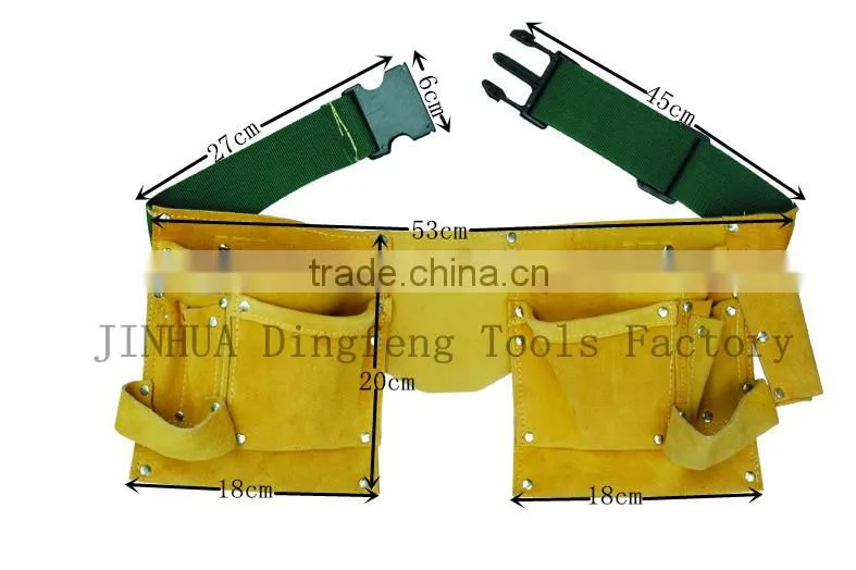 cow split leather tool bag