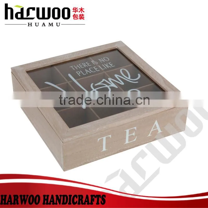 8 compartments tea box,wooden tea storage box,tea box with acylic window