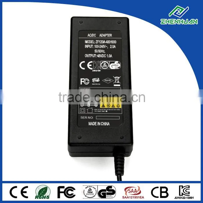 KC power supply switching adapter poe adapter 48V 1A