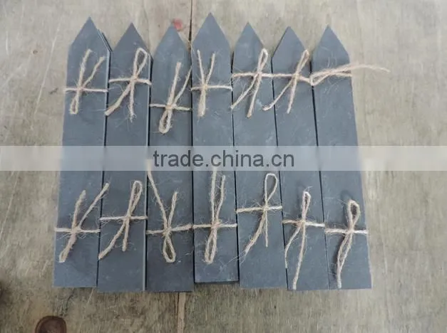 Handmade Decorative Arrow Shape 15*3cm Cut Edge Black Slate Plant Label, Slate Garden Stake Name Marke