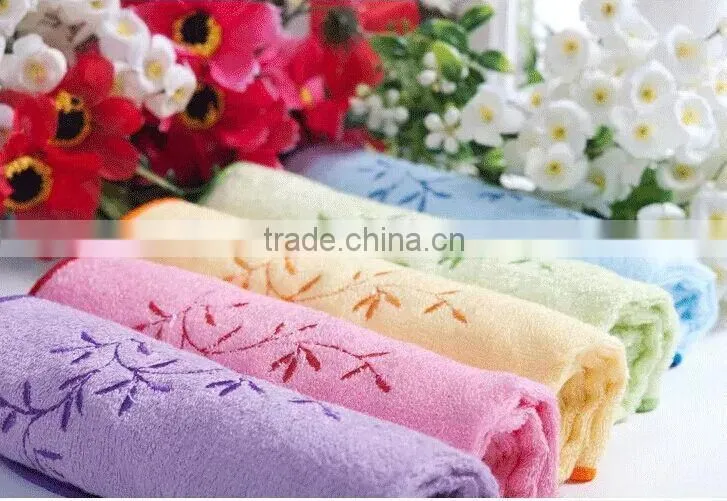 hot sales cotton velour bamboo fibre embroidery design fancy hand towels