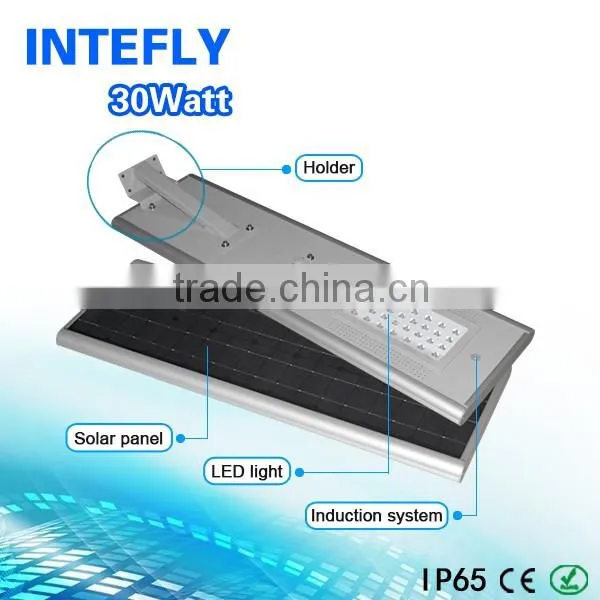 Solar power 30W LED street light lamp, all in one solar lamp