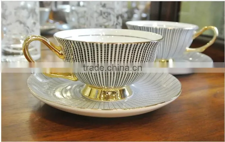 high quality new design microwavable fine bone china porcelain ceramic tea coffee cup and saucer set